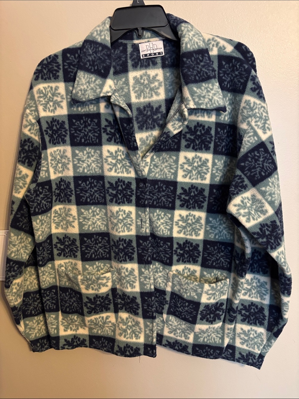 Polo Sport Navy & Cream Snowflake Teddy Jacket